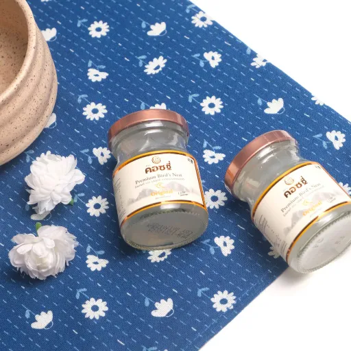 กล่องของขวัญ รังนกแท้พรีเมี่ยม 3 ขวด ห่อผ้าฟุโรชิกิ - Mother's day Navy - Cozxy | Health Product Image